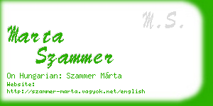 marta szammer business card